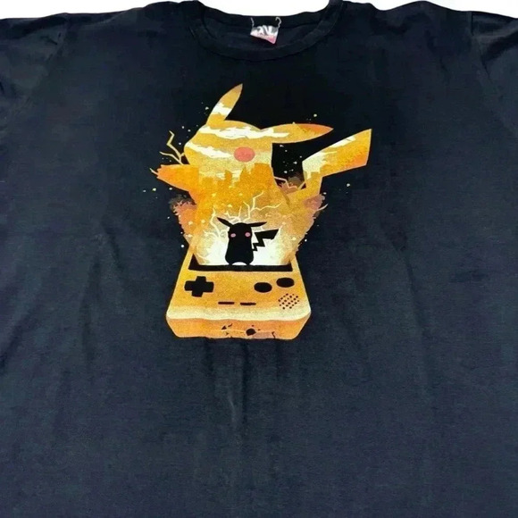 Lot Of 2 Cotton Malhas Pokemon / Mario Classic Crewneck Shirt Black Size M - Picture 11 of 16